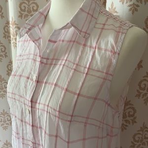 CAbi Gamine sleeveless 100% Cotton shirt #834 M